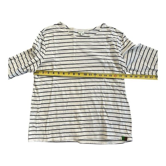 Women's Kule Black White The Modern Long Sleeve Cotton T-Shirt Top Size L - Picture 4 of 10